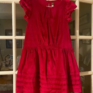 Girls velour drop waist dress